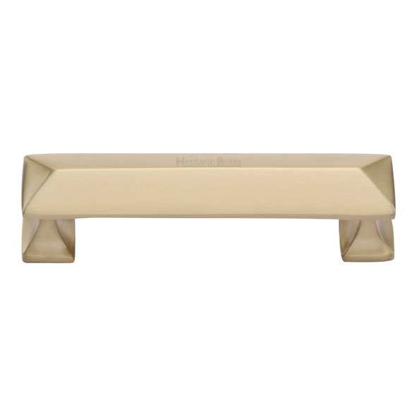 C2231 96-SB • 096 x 113 x 35mm • Satin Brass • Heritage Brass Pyramid Cabinet Pull Handle